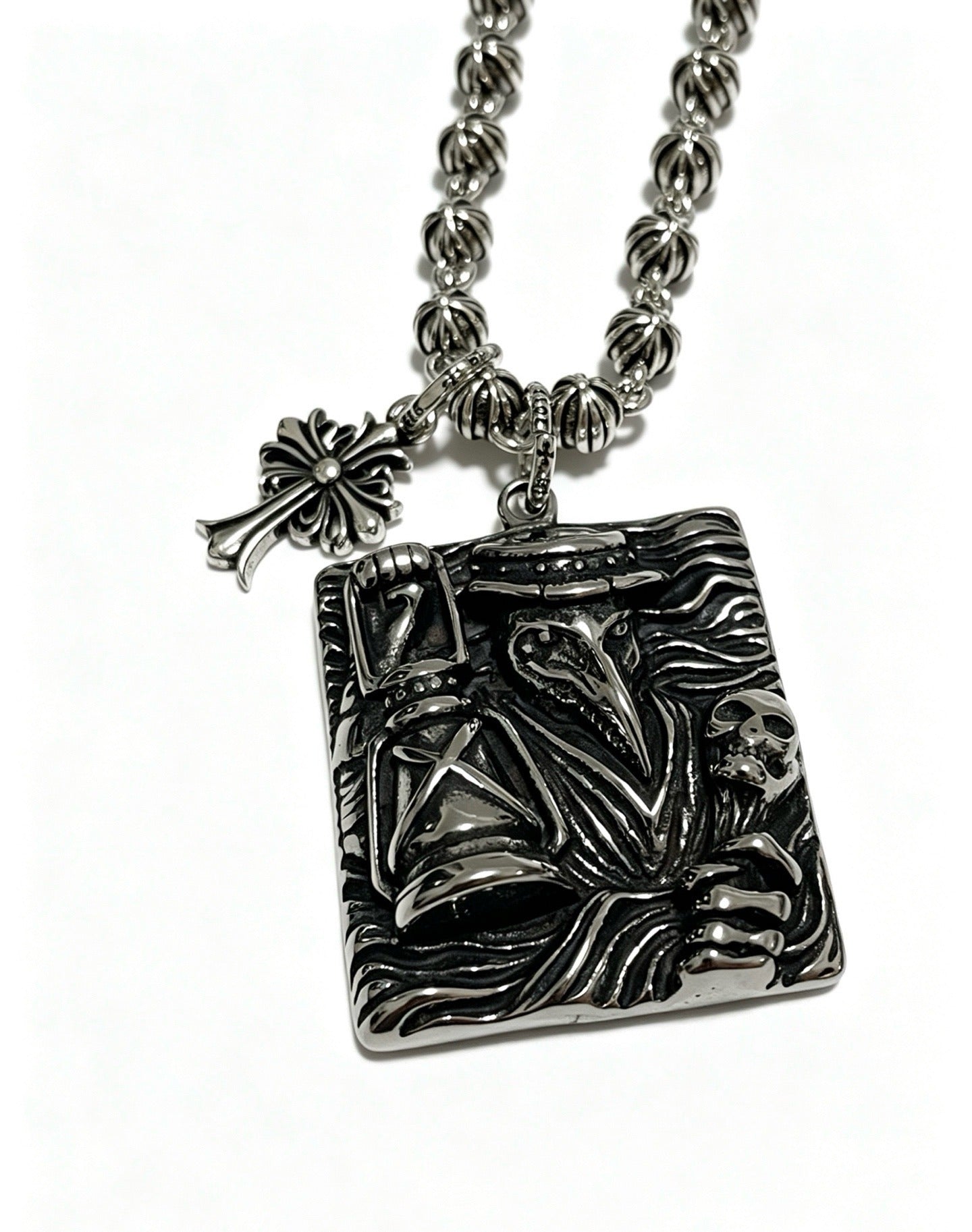 Chrome Hearts Sterling Silver Cross Necklace
