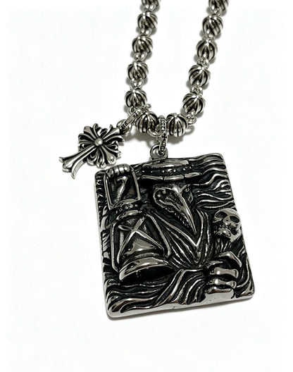 Chrome Hearts Sterling Silver Cross Necklace