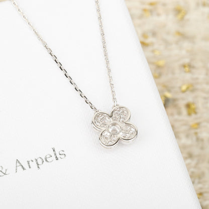 Van Cleef & Arpels Sterling Silver Alhambra Necklace