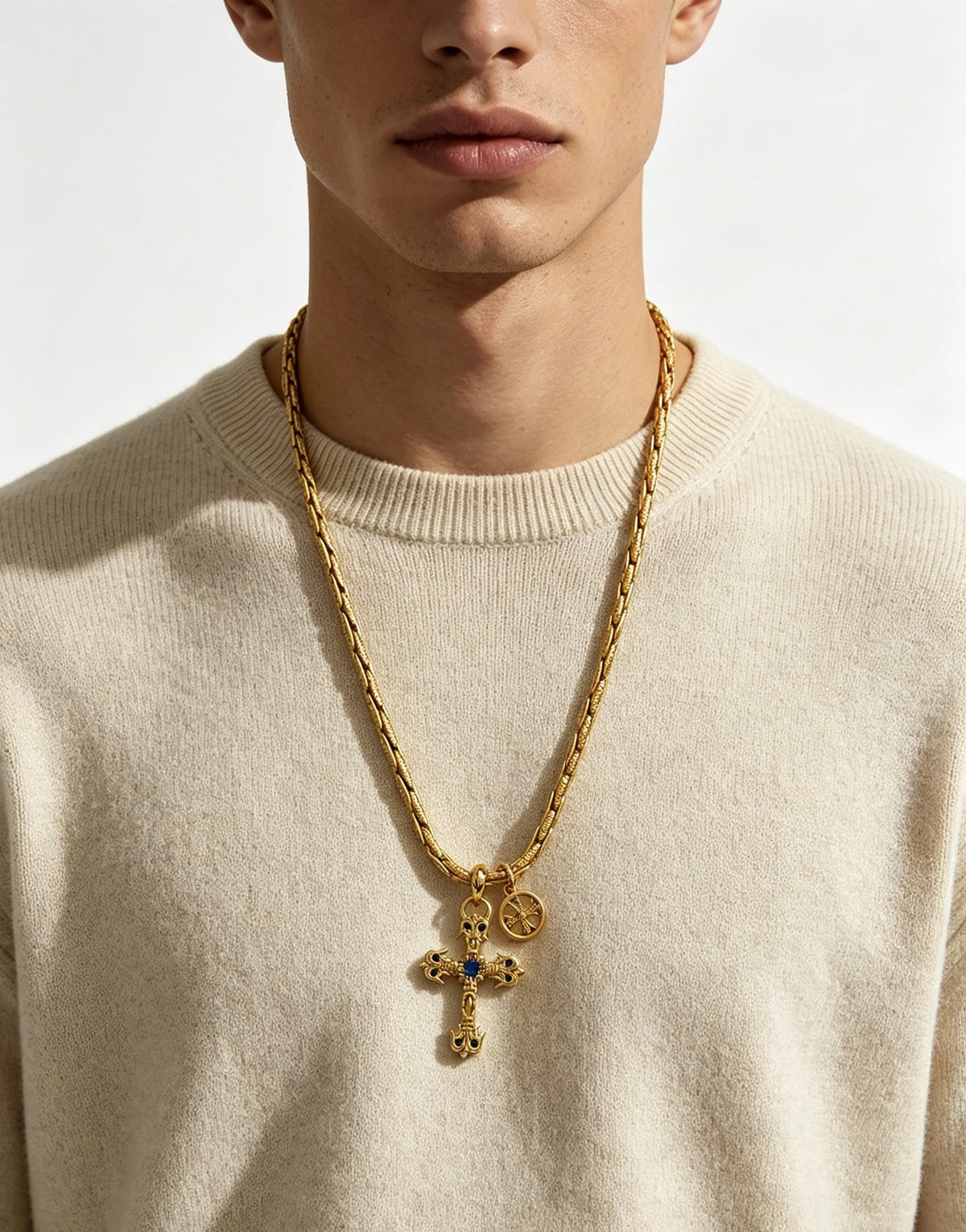 Chrome Hearts Sterling Silver Cross Necklace