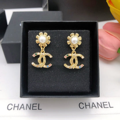 Chanel Gold Pearl Earrings