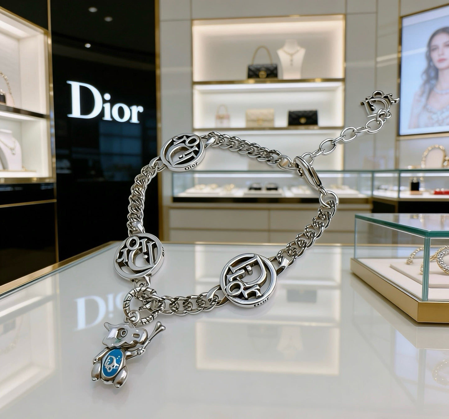 Dior Sterling Silver Chain Bracelet