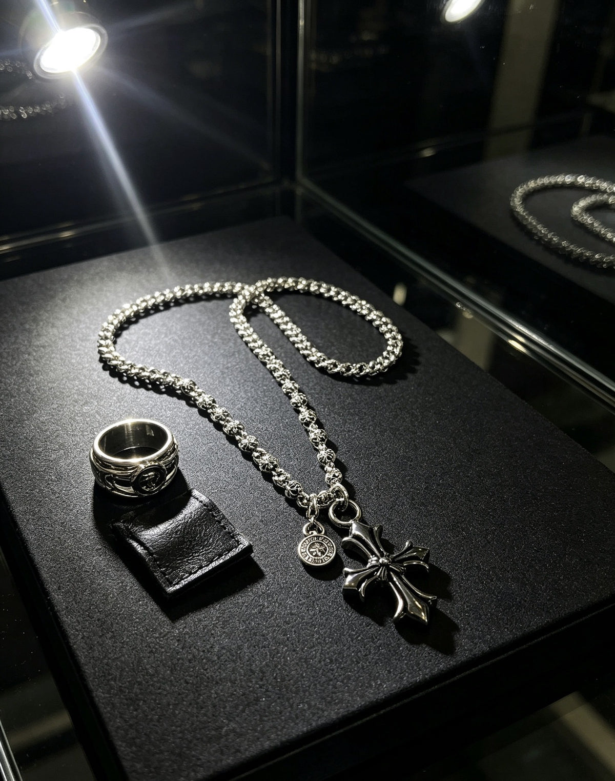 Chrome Hearts Sterling Silver Cross Necklace