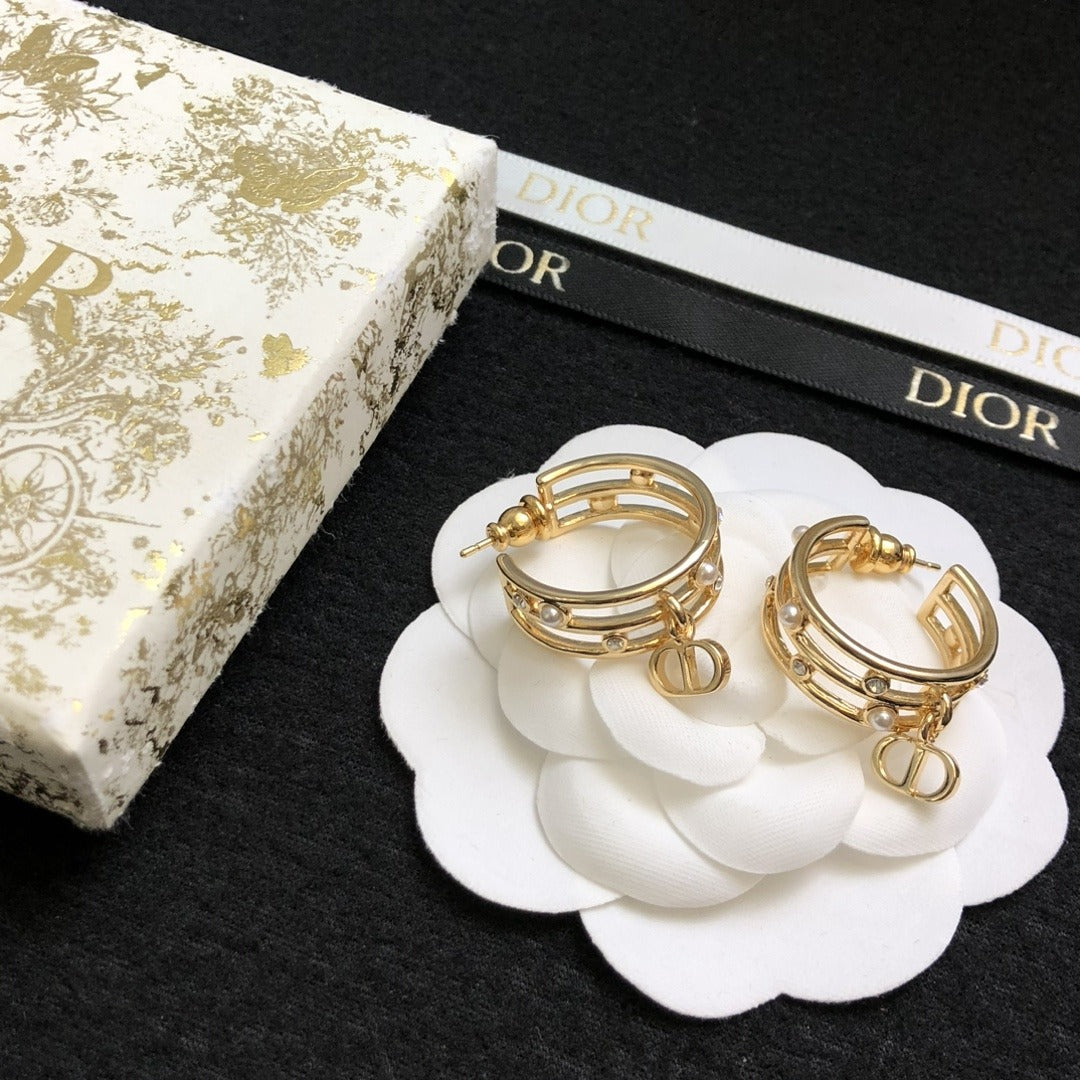 Dior Brass Vintage-Finish Earrings