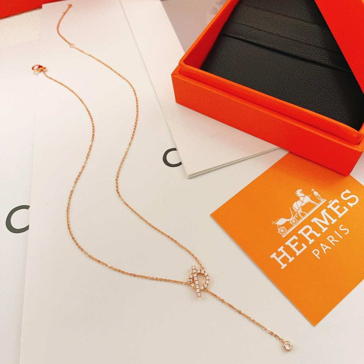 Hermes Brass Tassel Necklace