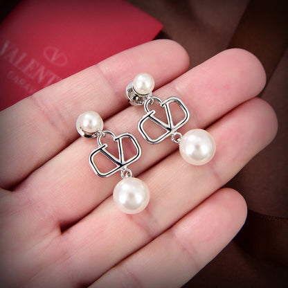 Valentino Gold Pearl Earrings
