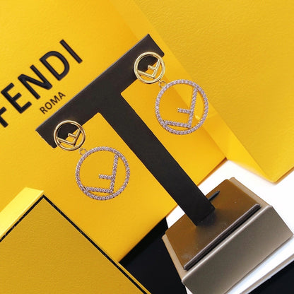 Fendi Red Round Earrings