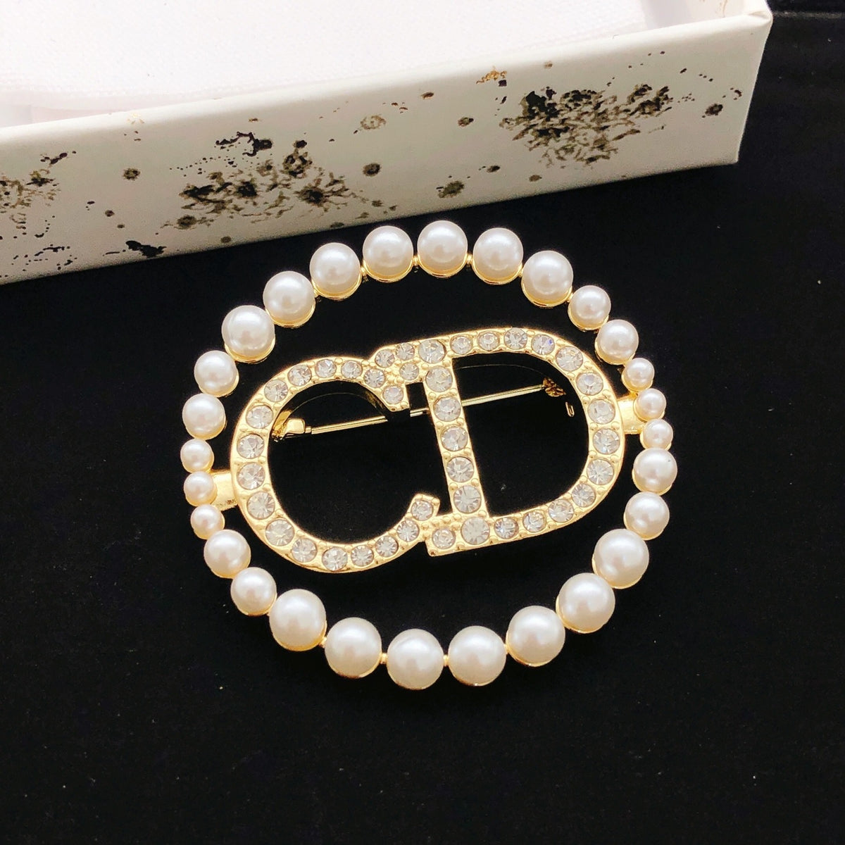 Dior Brass Round Brooch