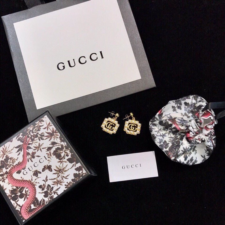 Gucci Sterling Silver Pearl Earrings