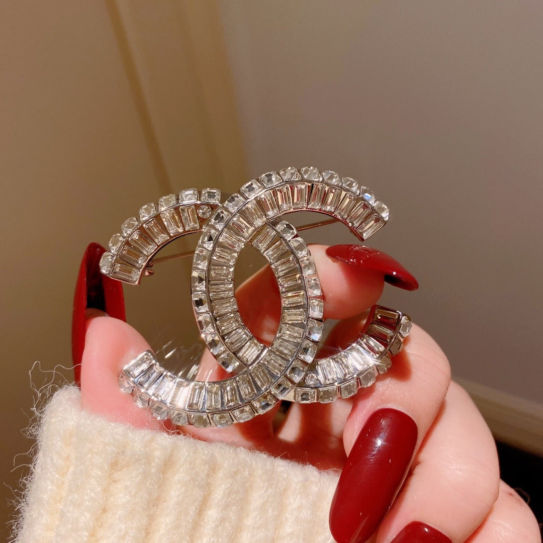 Chanel Brass Rectangular Brooch