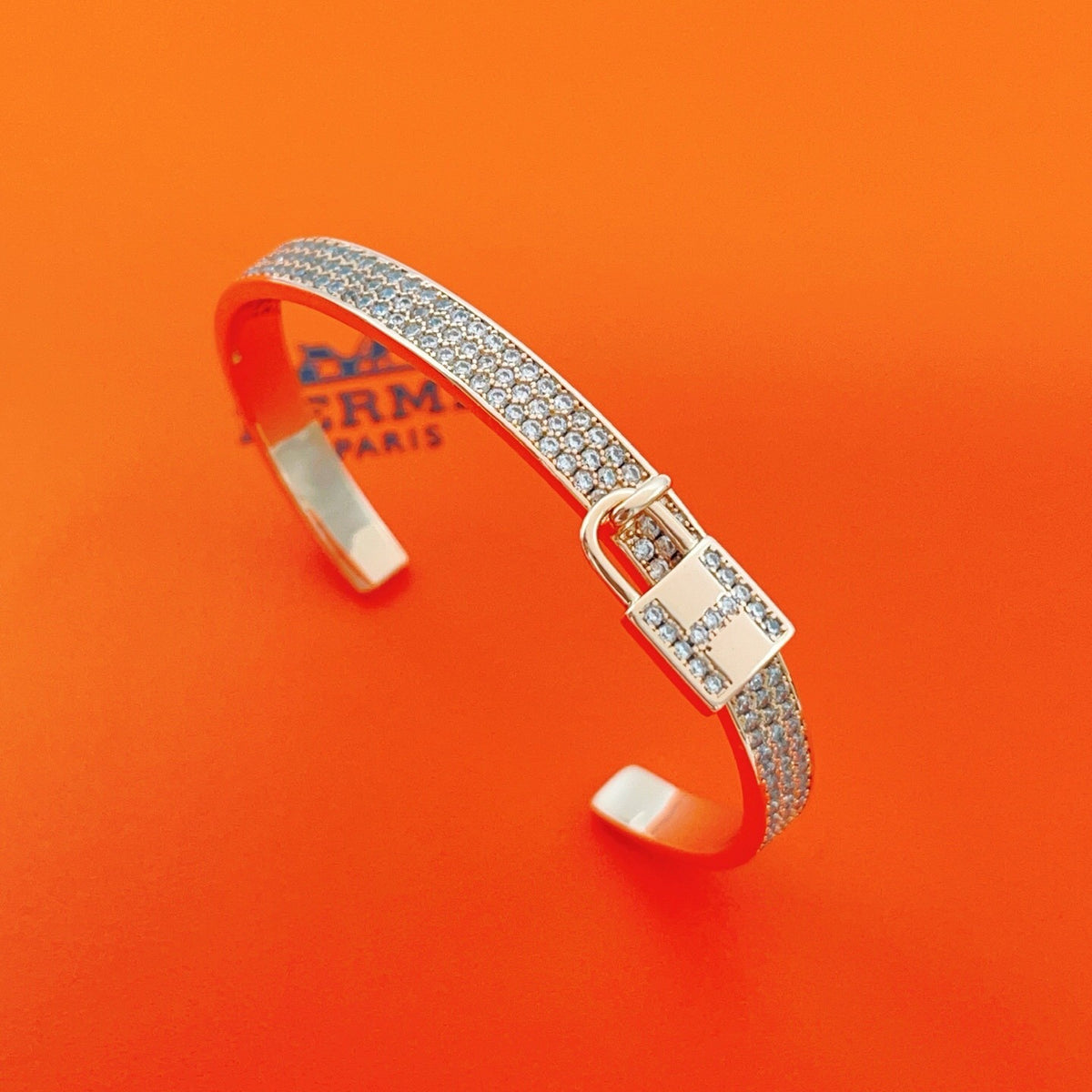 Hermes Brass Pave Bracelet