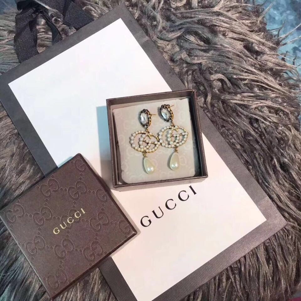 Gucci Sterling Silver Pearl Earrings