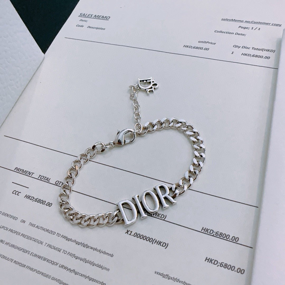 Dior Sterling Silver Chain Bracelet