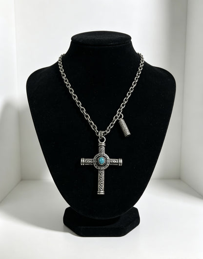 Chrome Hearts Sterling Silver Cross Necklace