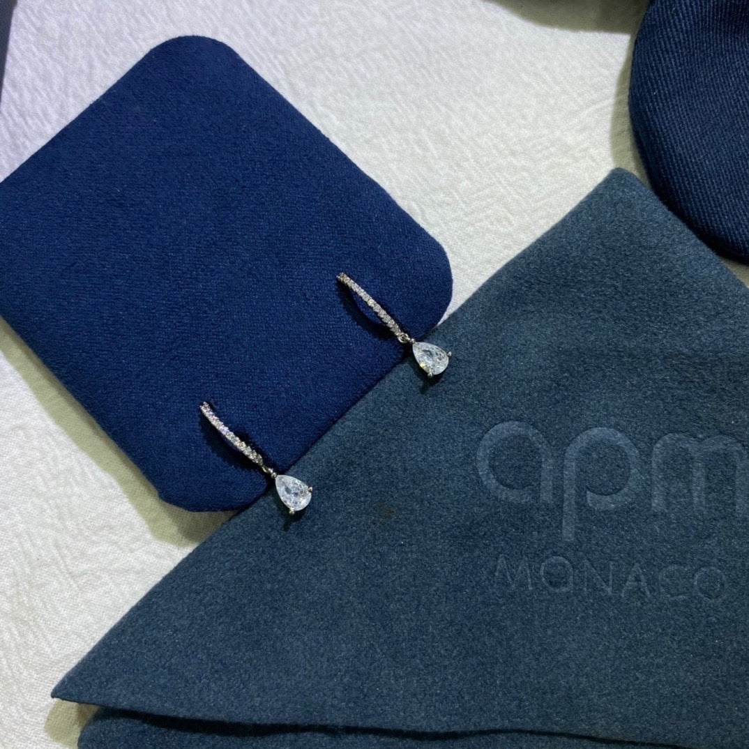 APM Monaco White Crystal Earrings