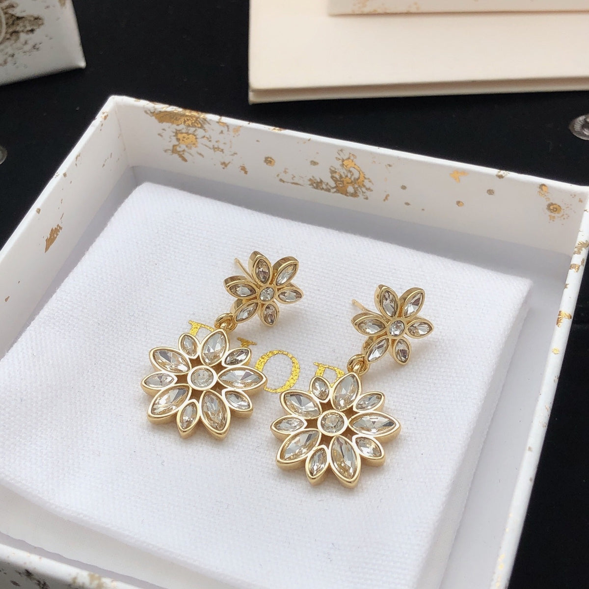 Dior Brass Floral Earrings