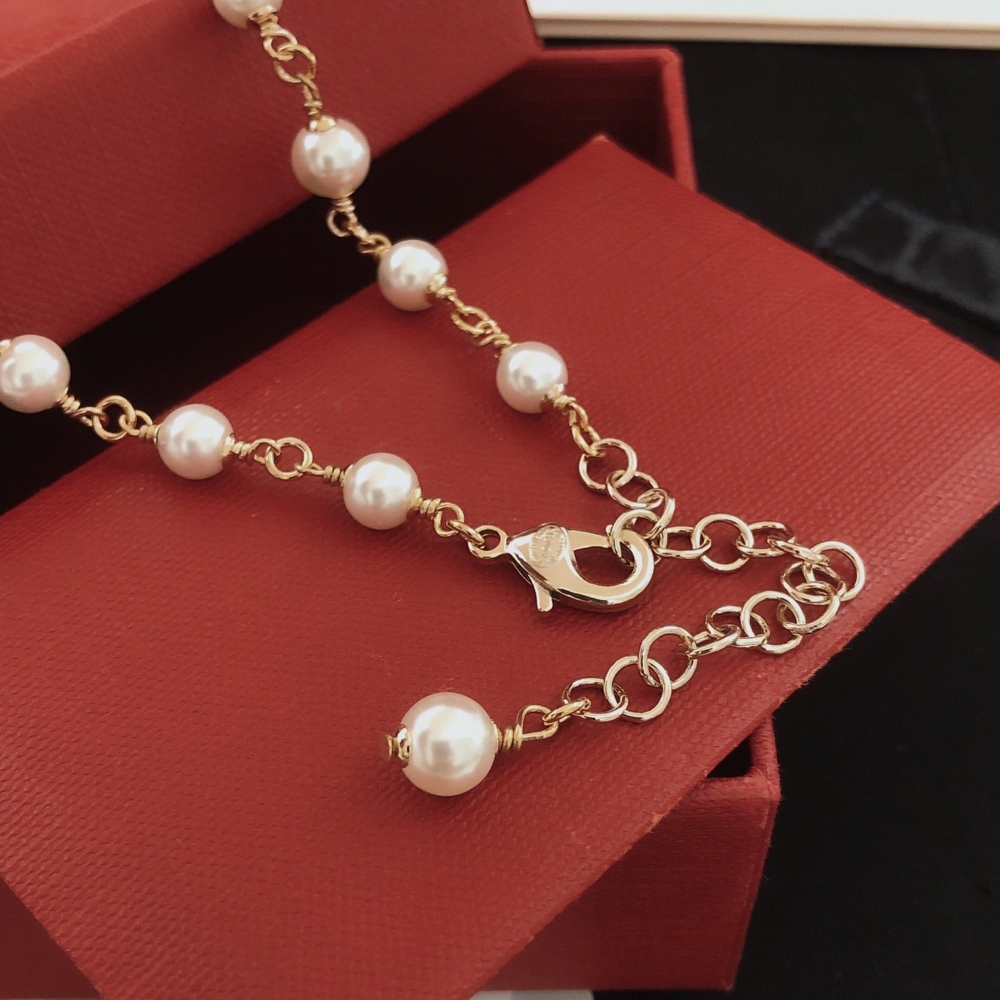 Chanel Brass Pearl Necklace