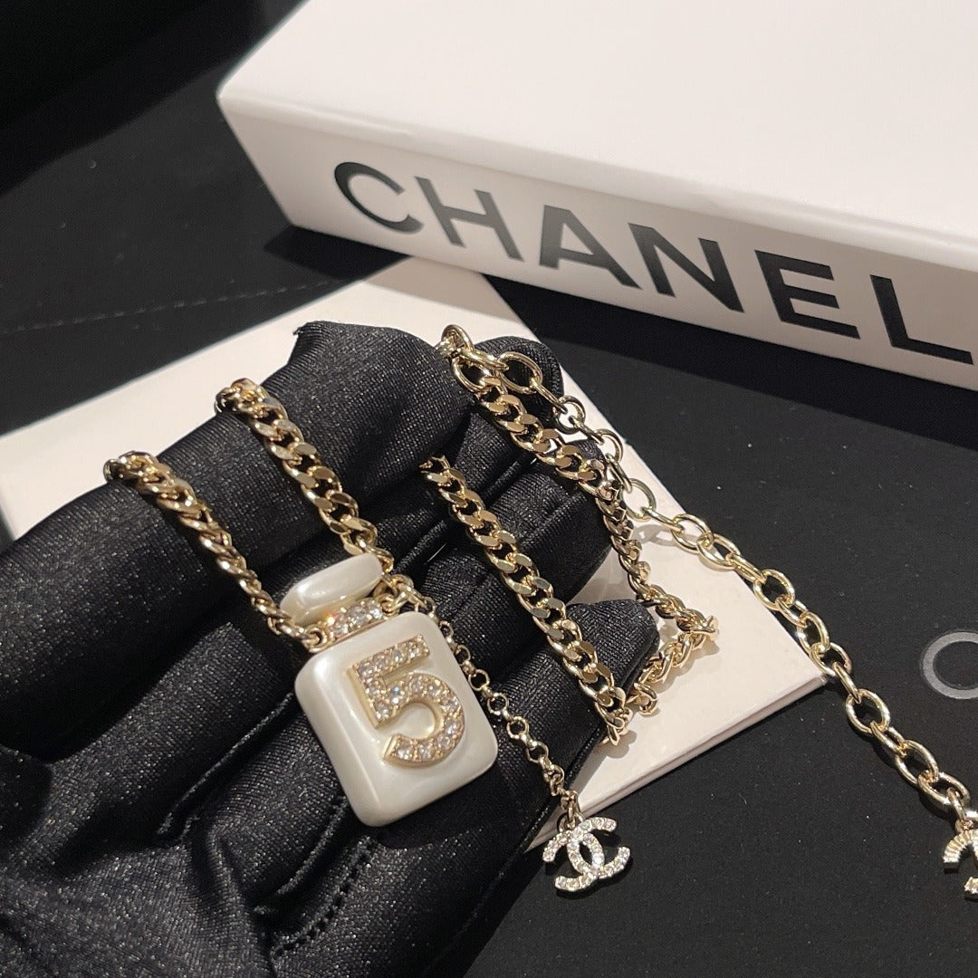 Chanel White Brass Necklace