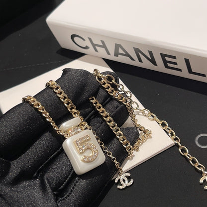 Chanel White Brass Necklace