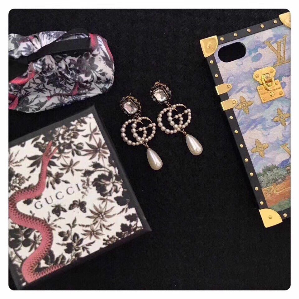 Gucci Sterling Silver Pearl Earrings