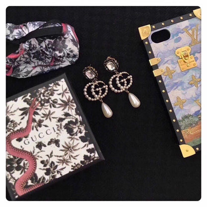 Gucci Sterling Silver Pearl Earrings