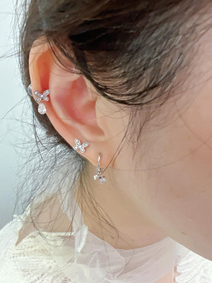 Graff Silver Brass Butterfly Earrings