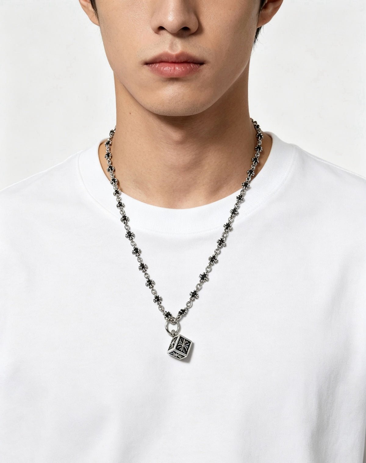 Chrome Hearts Sterling Silver Cross Necklace