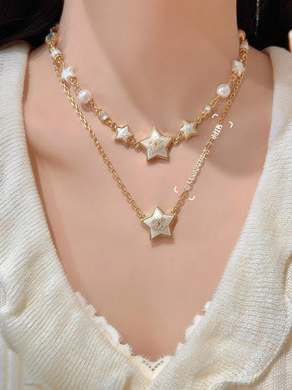 Chanel Brass Star Necklace