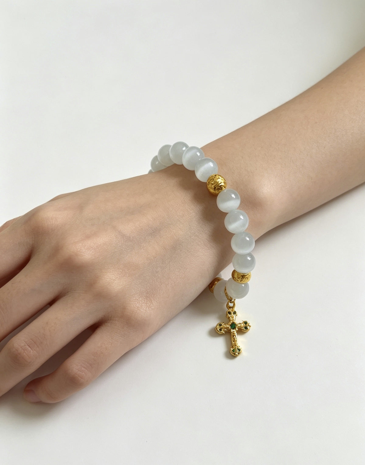 Chrome Hearts Sterling Silver Cross Bracelet