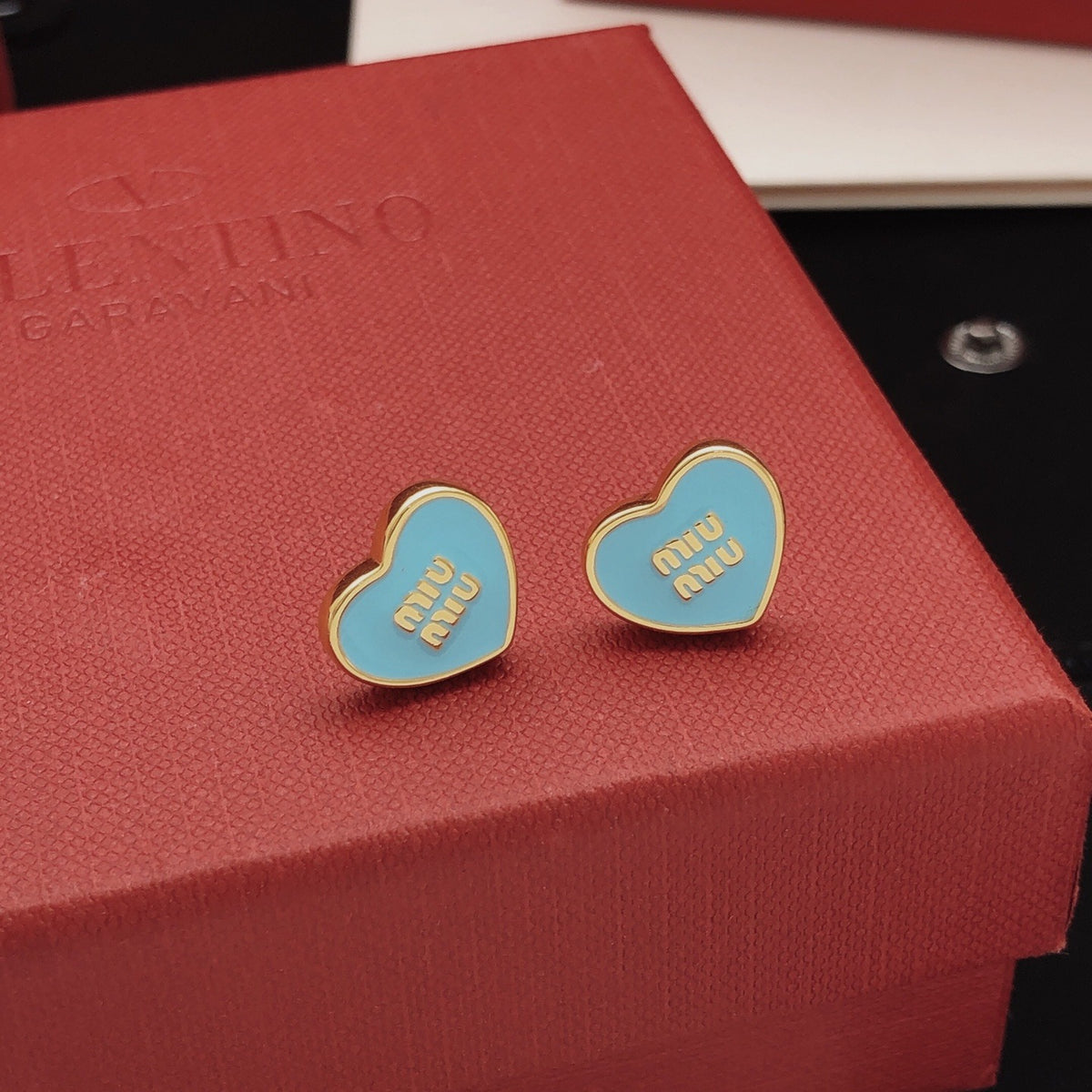 Miu Miu Brass Heart Earrings