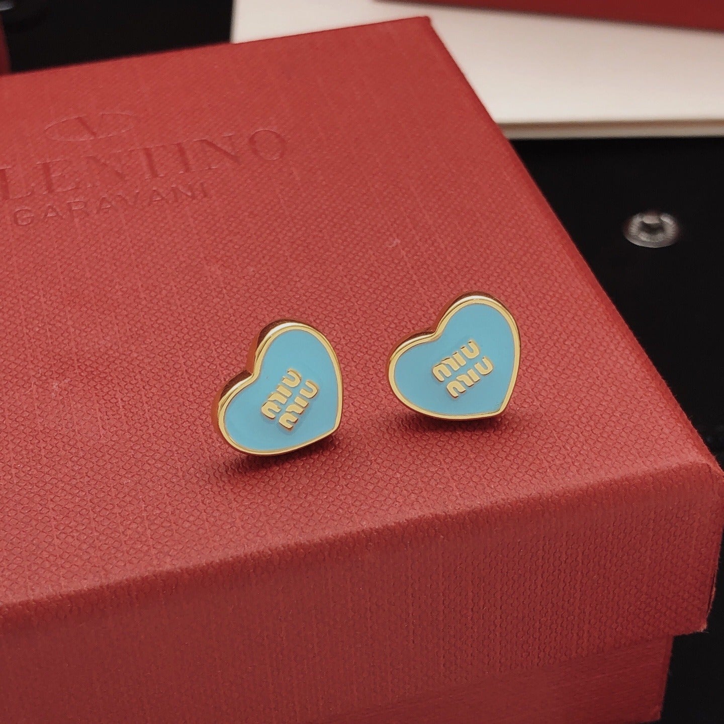 Miu Miu Brass Heart Earrings