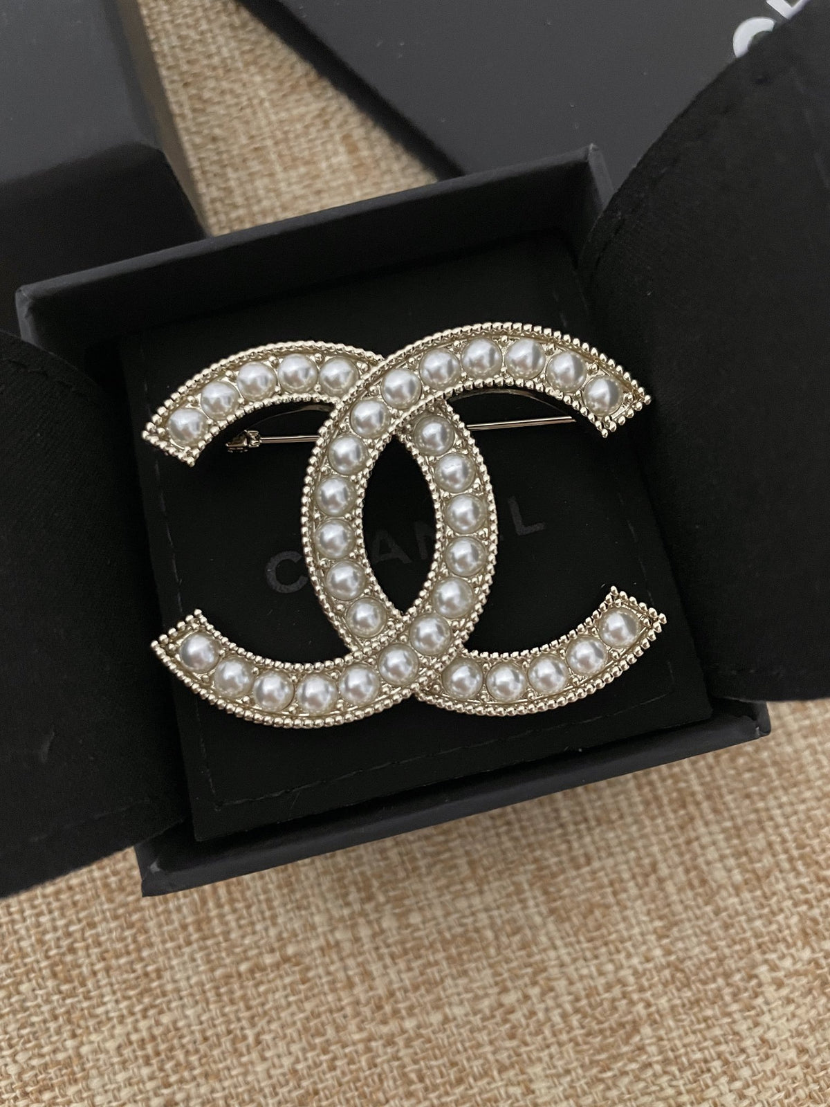 Chanel Brass Pearl Brooch