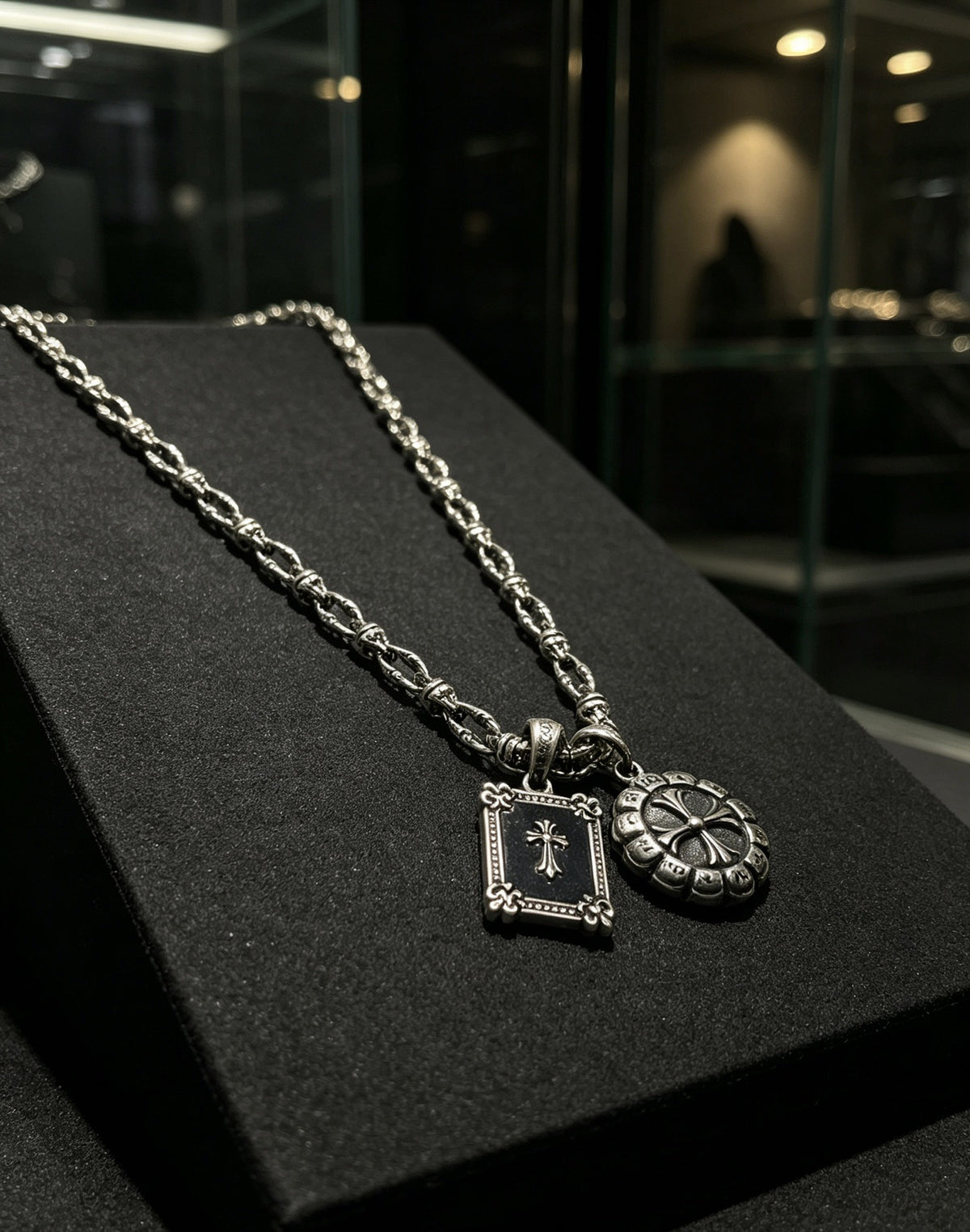 Chrome Hearts Sterling Silver Cross Necklace