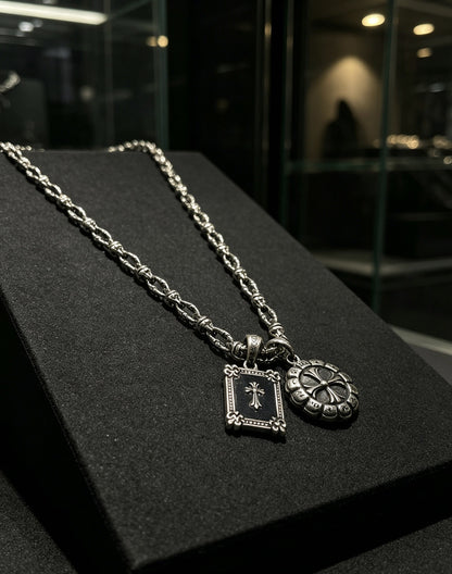Chrome Hearts Sterling Silver Cross Necklace
