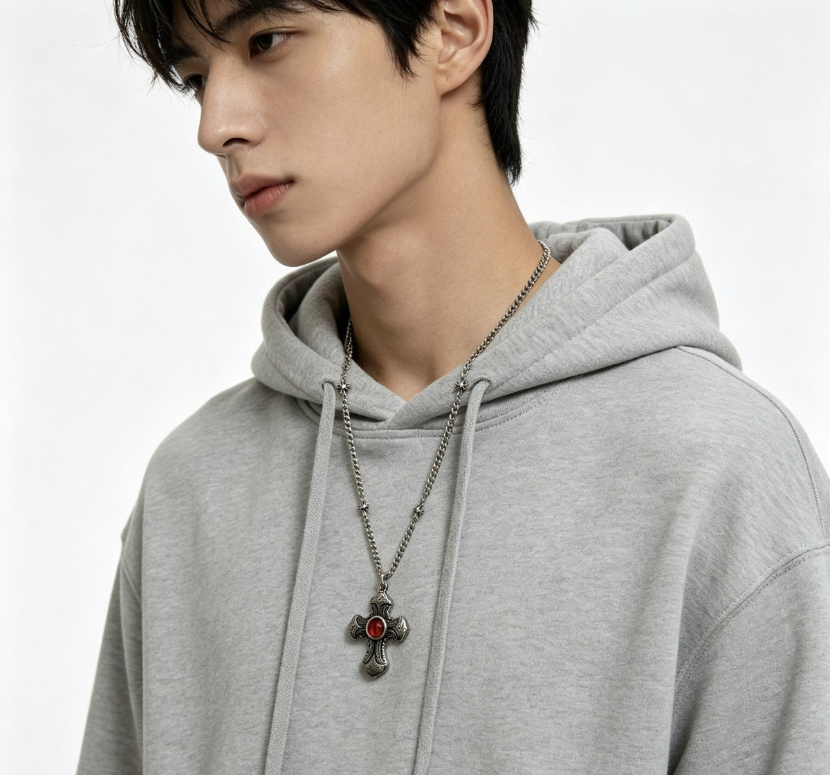 Chrome Hearts Sterling Silver Cross Necklace
