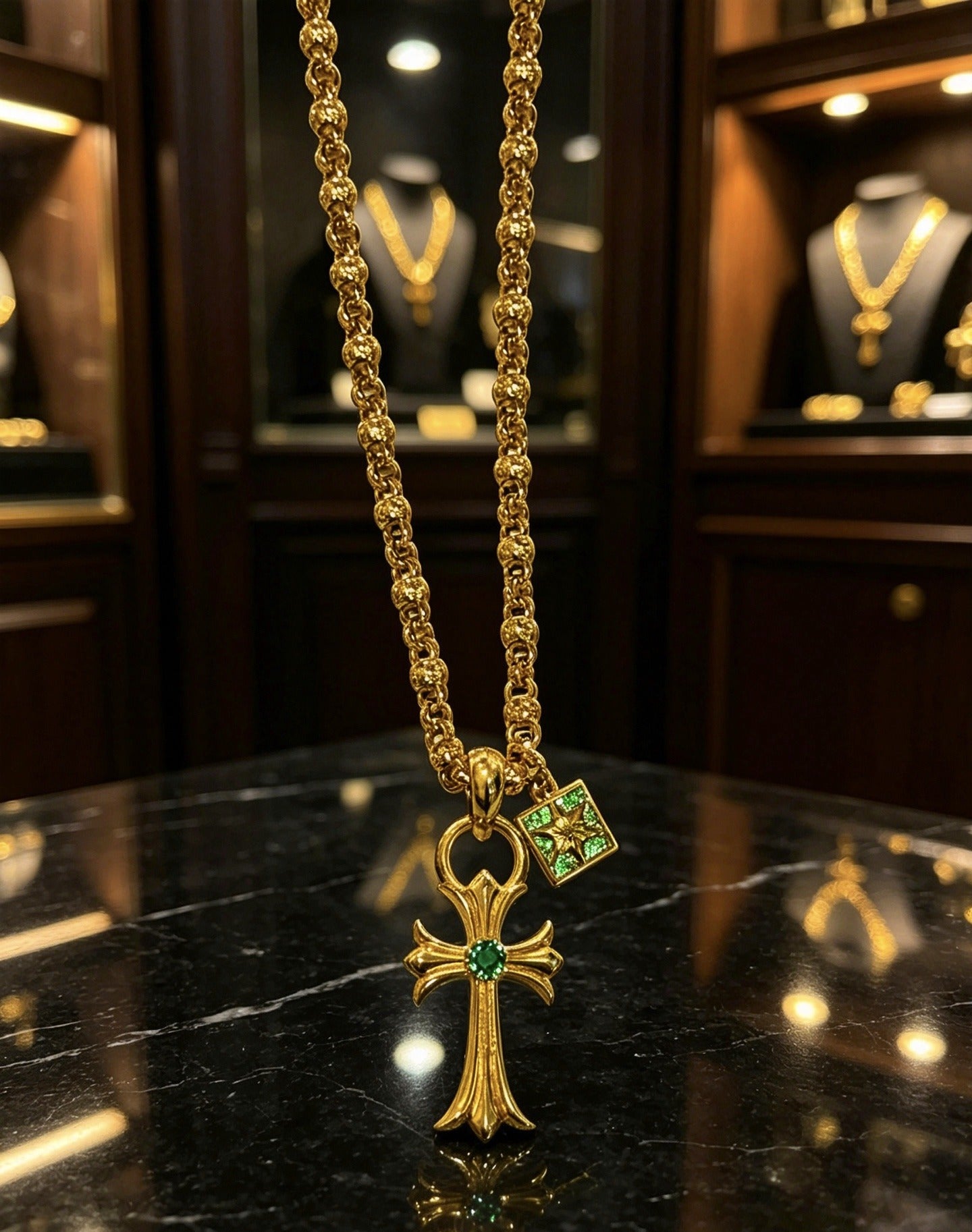 Chrome Hearts Sterling Silver Cross Necklace