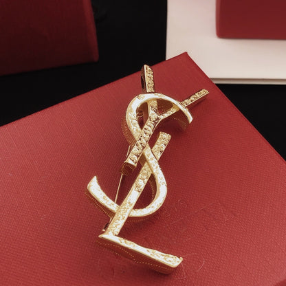 Saint Laurent Brass Brooch