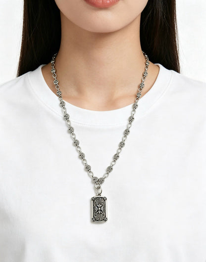 Chrome Hearts Sterling Silver Cross Necklace
