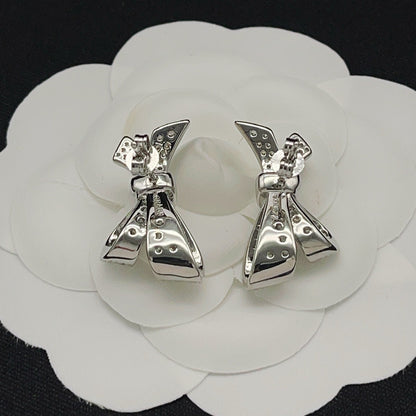 Graff Silver Brass Bow Earrings