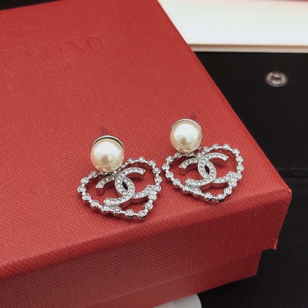 Chanel Brass Heart Earrings