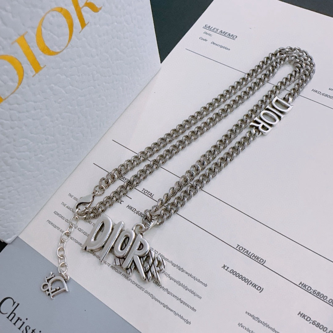 Dior Sterling Silver Chain Necklace