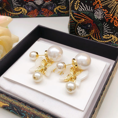 Dior Brass Butterfly Earrings