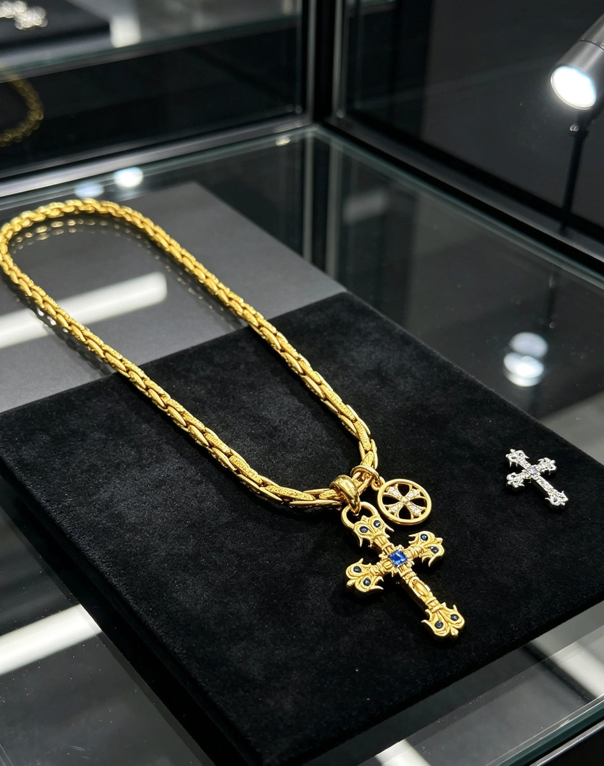Chrome Hearts Sterling Silver Cross Necklace