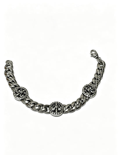Chrome Hearts Sterling Silver Cross Bracelet