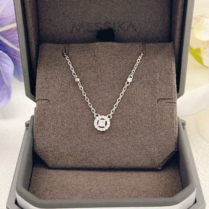 Messika Silver Brass Pave Necklace