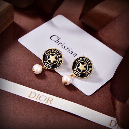 Dior Gold Pearl Earrings