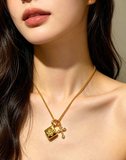 Chrome Hearts Sterling Silver Cross Necklace