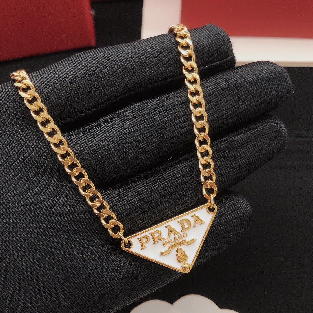 Prada White Brass Necklace