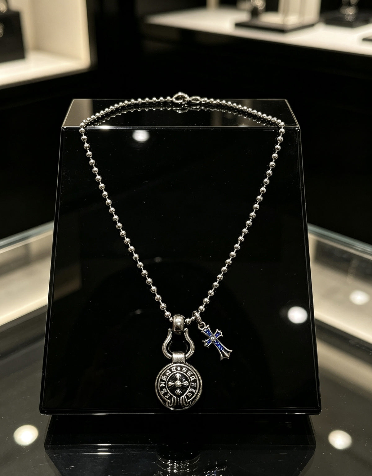 Chrome Hearts Sterling Silver Cross Necklace