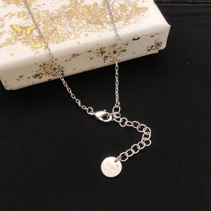 Dior Silver Brass Pearl Necklace